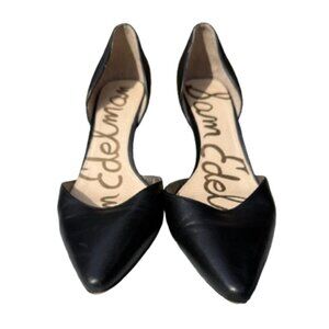SAM EDELMAN Black Leather Pointed Toe D’Orsay Pumps - size 10M